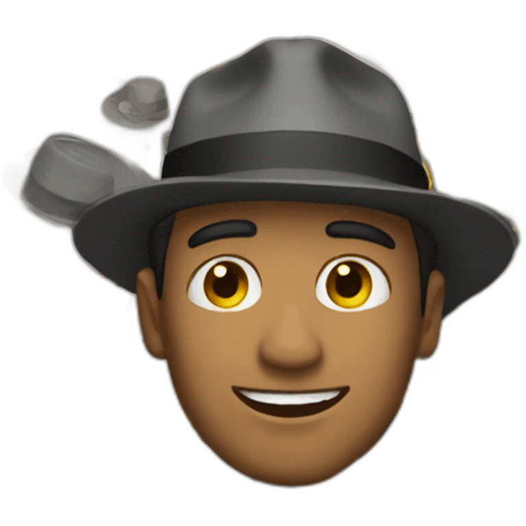 a guy wearing multiple hats emoji