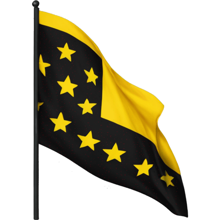 Bandera con amarillo con negro y estrellas amarillas  emoji