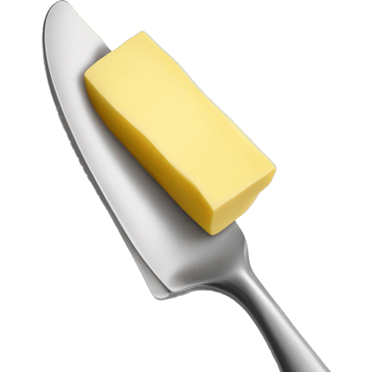 A curl of margarine on the tip of a butter knife emoji