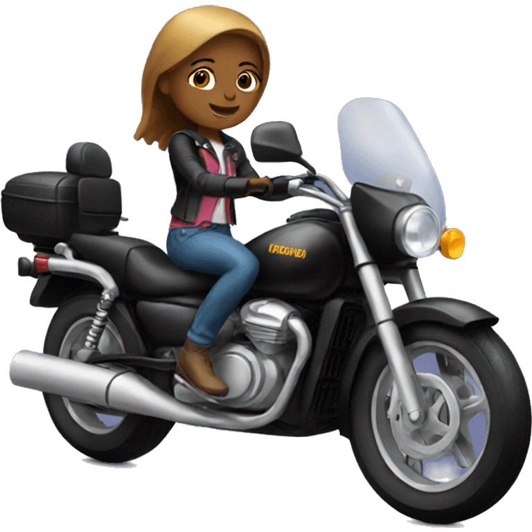 Girl riding a motorcycle  emoji