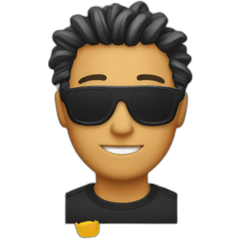 man with trasher t-shirt and hair curtains  emoji