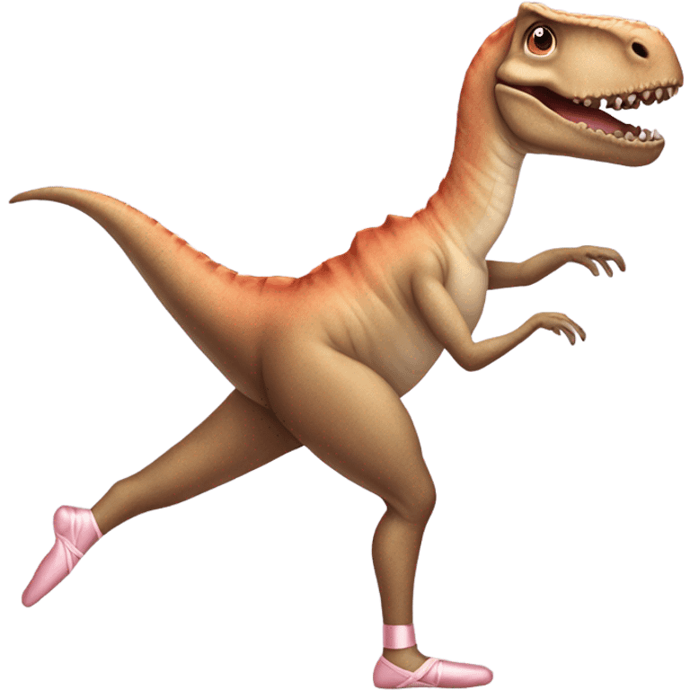 dinosaur doing ballet in pointe shoes emoji