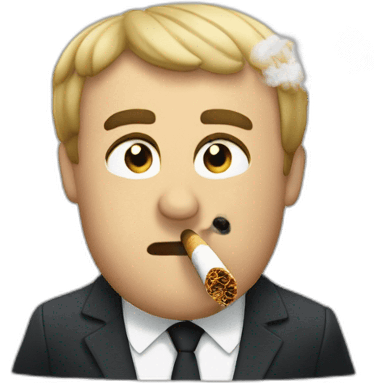 macron qui fume une cigarette emoji