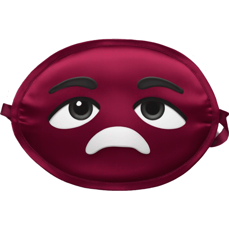 Bordeaux red silk eye mask emoji