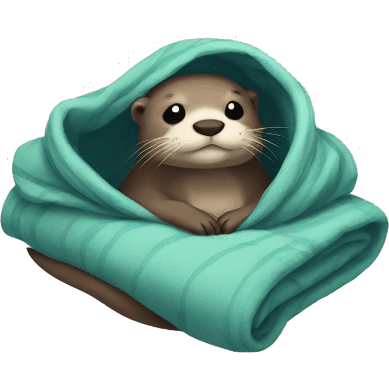 otter cozy in blanket emoji