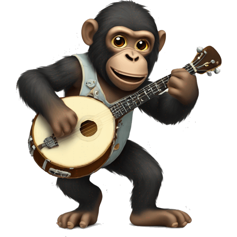 Ape playing banjo emoji