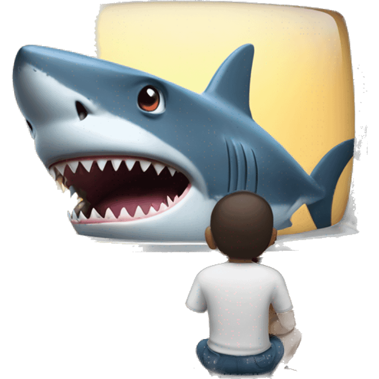 a shark watching tv emoji