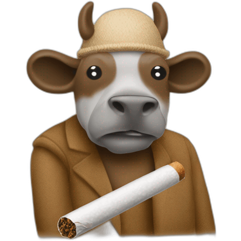 carpincho fumando un cigarrilo artesanal fino mientras descansa panza arriba emoji