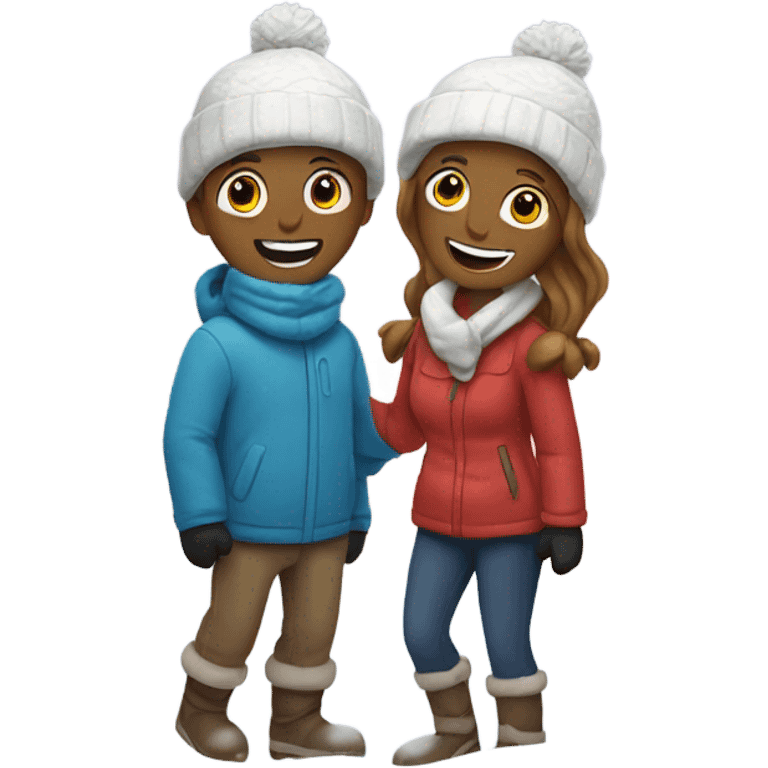 Couple in the snow for Christmas  emoji