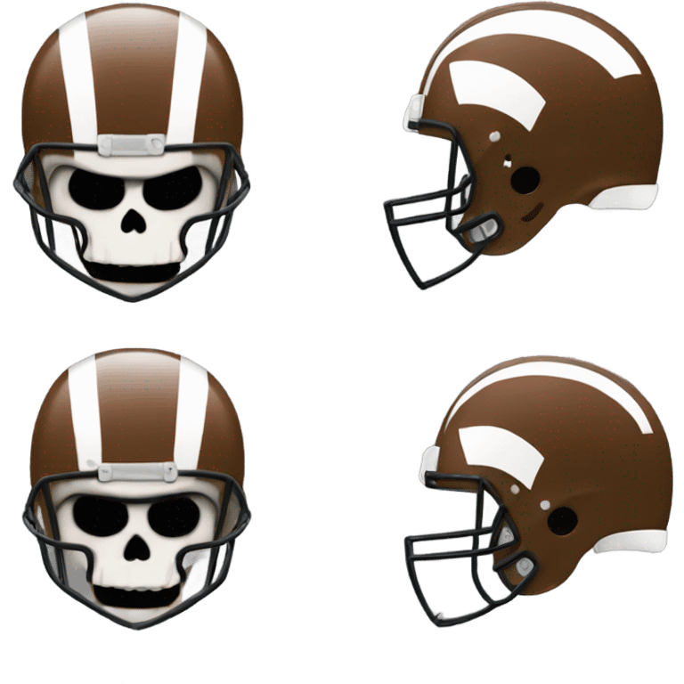 Angry Skull wearing a Cleveland brown’s helmet  emoji