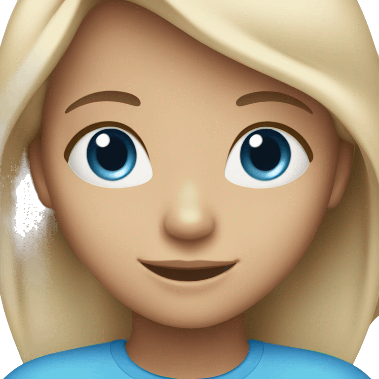 smiling girl with blue eyes tan skin emoji