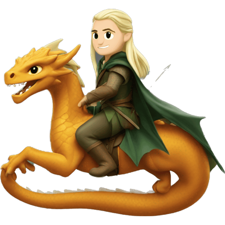 Legolas riding a dragon  emoji