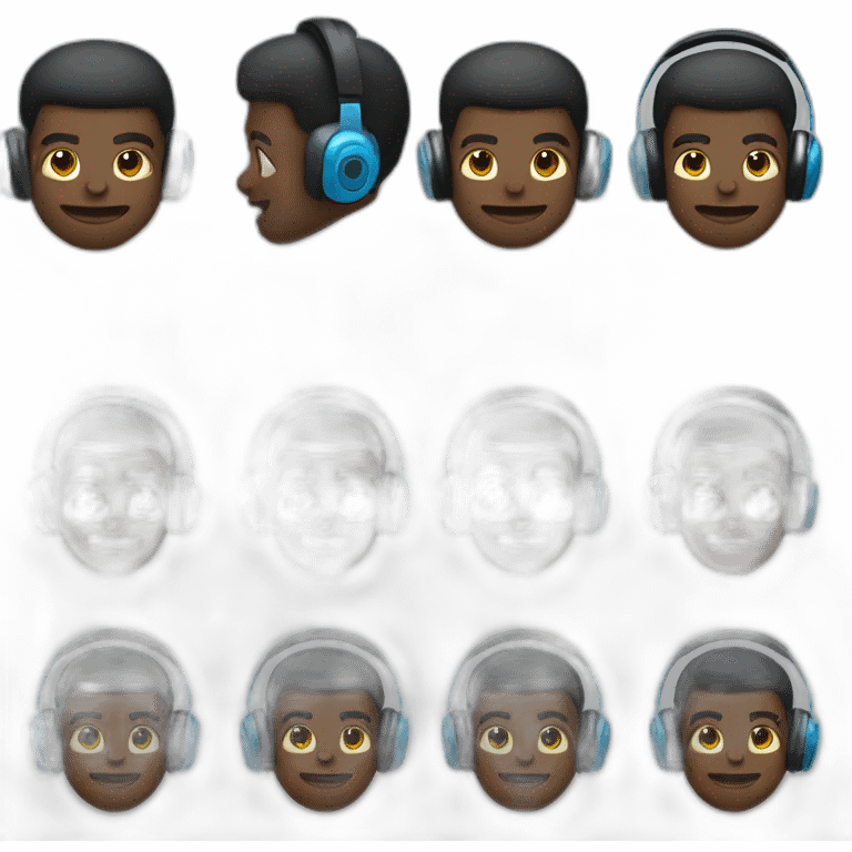 black man wearing gaming headphones emoji