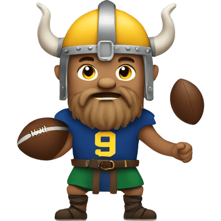 Viking with football emoji