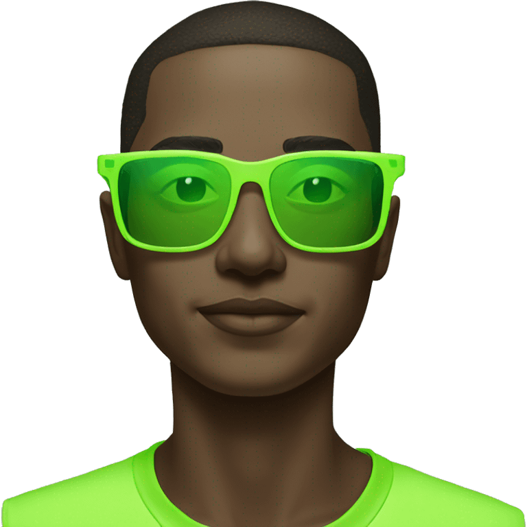 Green Neon-colored sunglasses with slim rectangle frames emoji