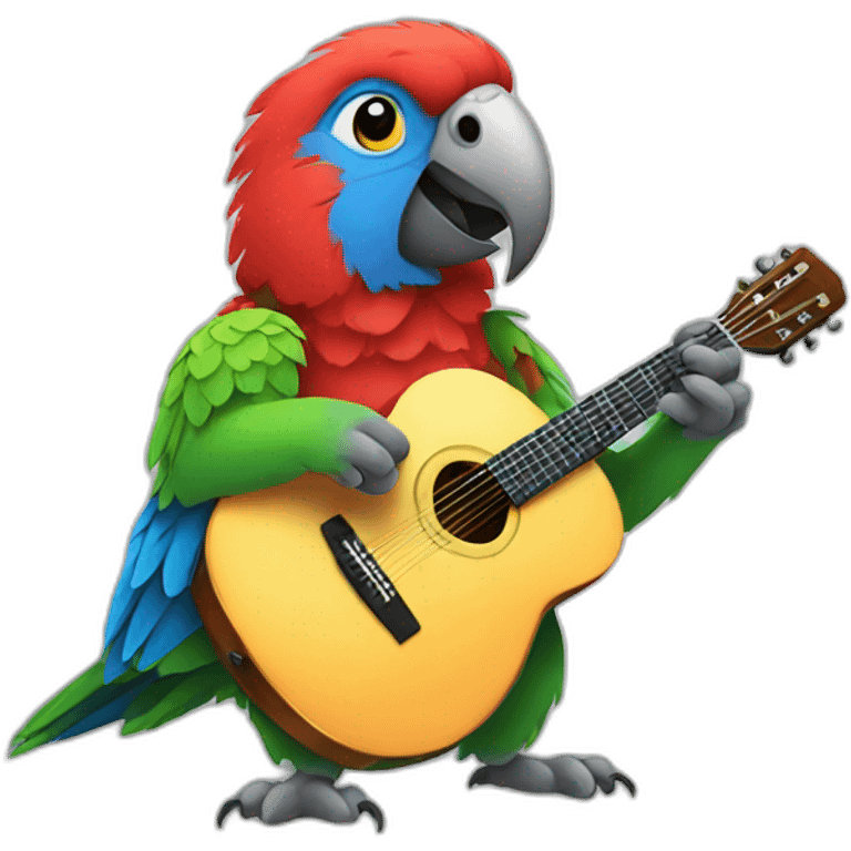 Parrot playing guitar emoji