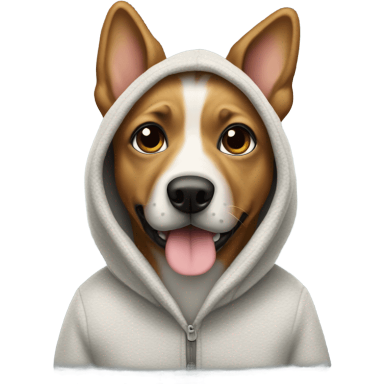 Dog wearing hoodie emoji