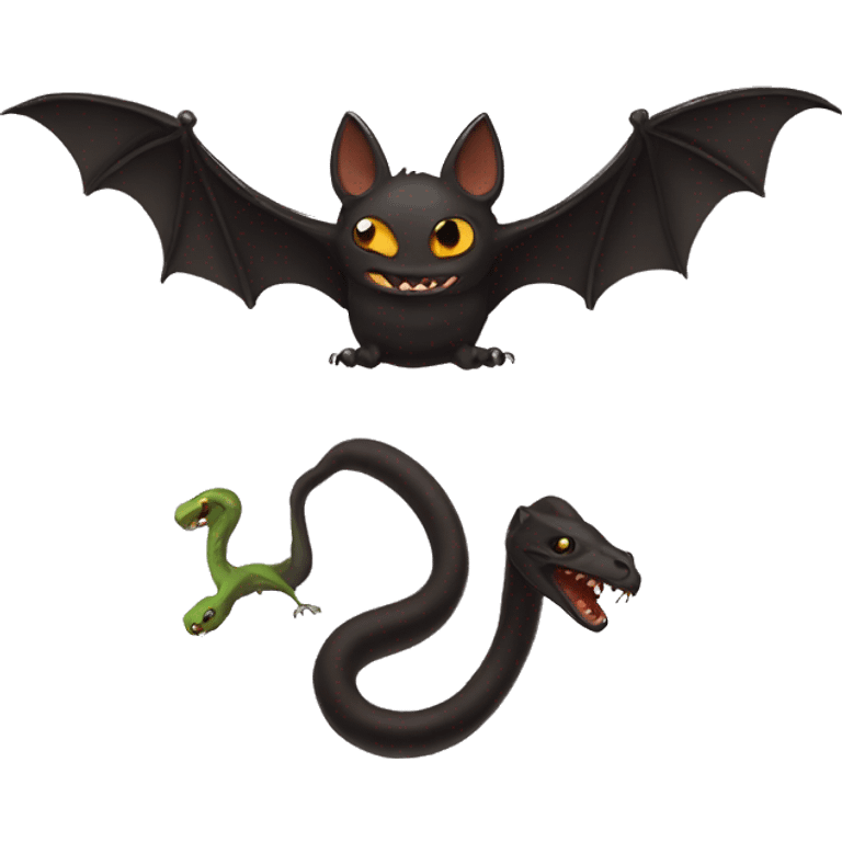 Bat with a snake emoji