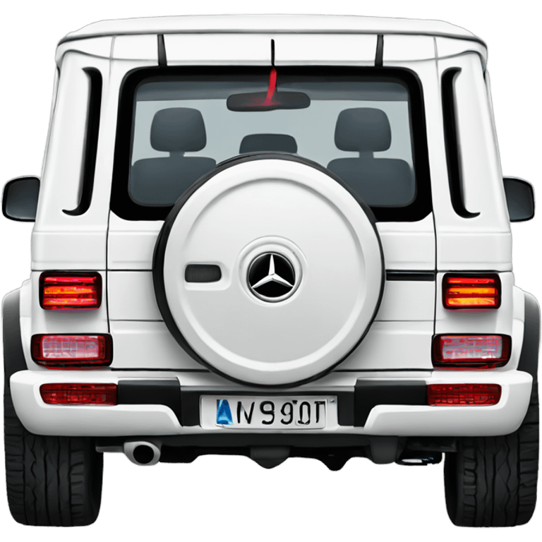 White Mercedes gwagon back emoji