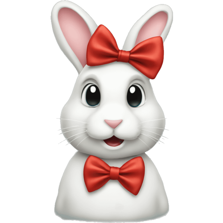 Bunny with red bow tie emoji