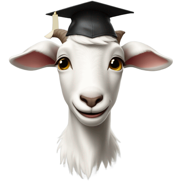 smirking goat with graduation hat emoji