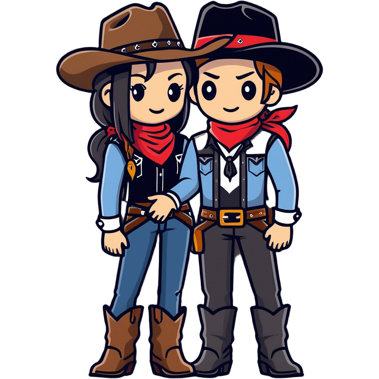 Cowboy Couple Gothic  emoji