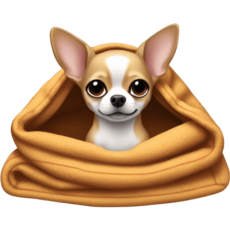 Make an emoji of a chihuahua curled up in a blanket emoji