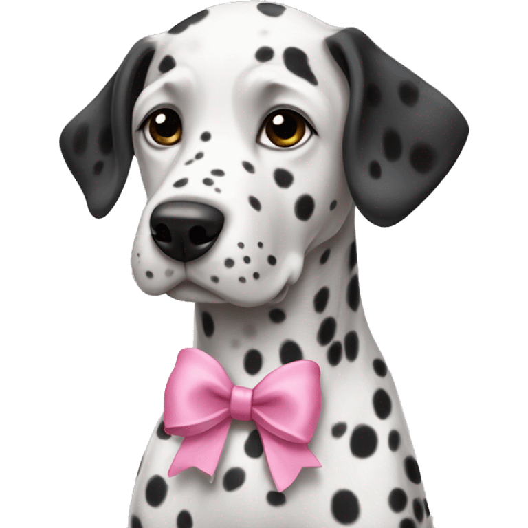 Dalmatian with a pink bow emoji