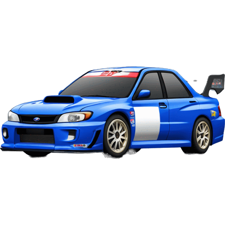 Blue subaru GC8 STI Rally Car front side emoji