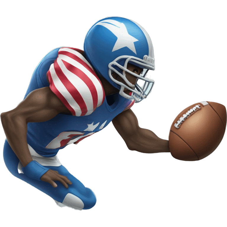 Alien throwing an American football emoji