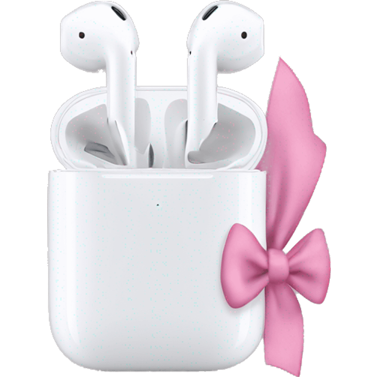 AirPod Max white with pink bows on each side  emoji