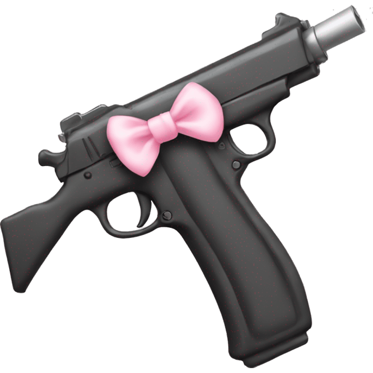 Gun with a light pink bow  emoji