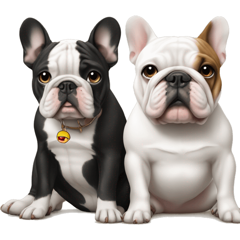 Bulldog sitting Next to frenchie emoji