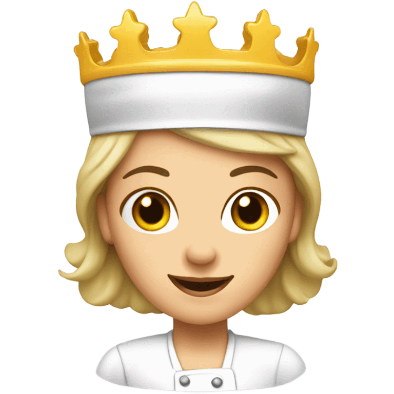 A white female chef that is wearing a crown emoji