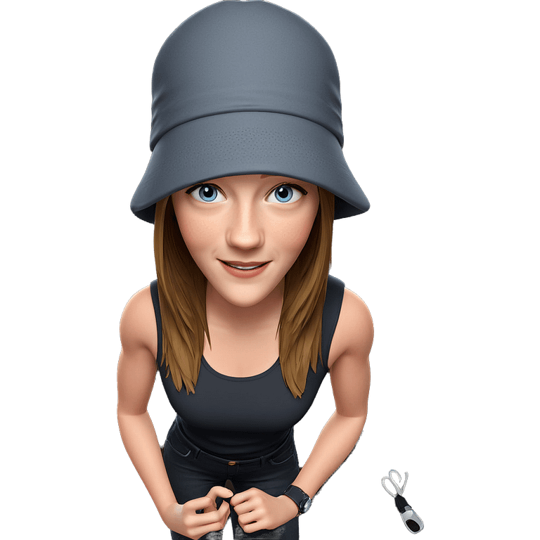 smiling girl in hat emoji