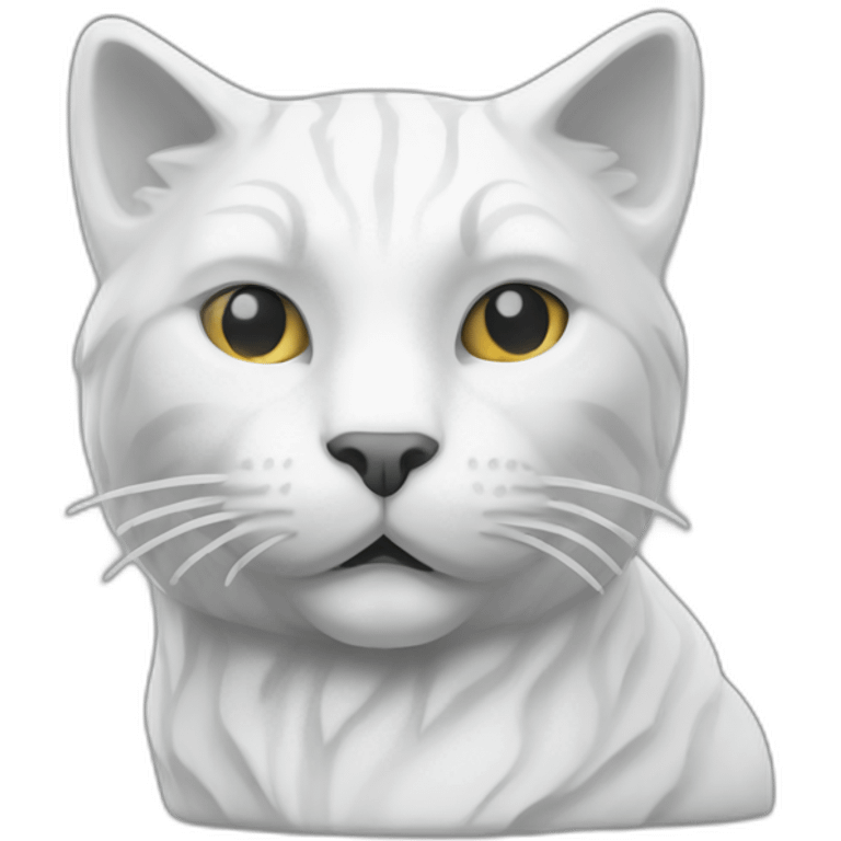 Carrara marble cat statue emoji