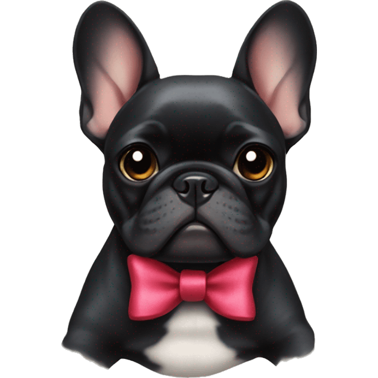 Black french bulldog with bow emoji