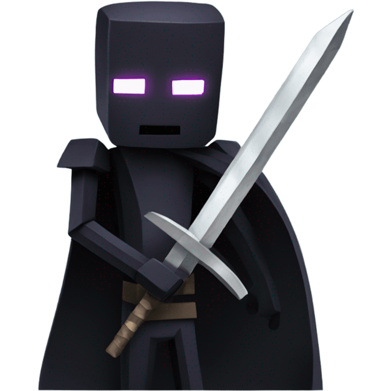 enderman from mincraft with a sword emoji