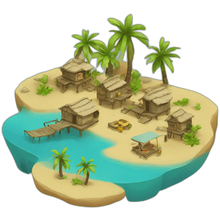 Tiny oasis village emoji