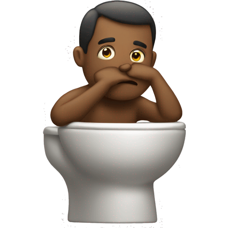 thinking while pooping emoji