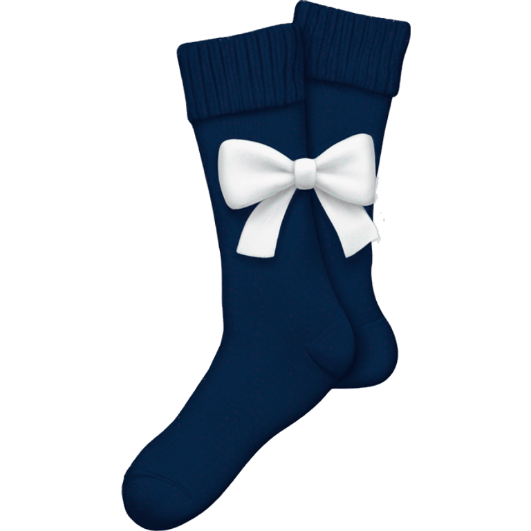 Navy blue socks with white bow  emoji