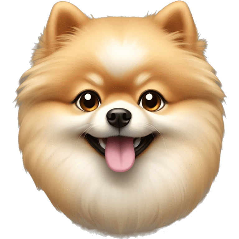 a silly beige cute little pomeranian emoji