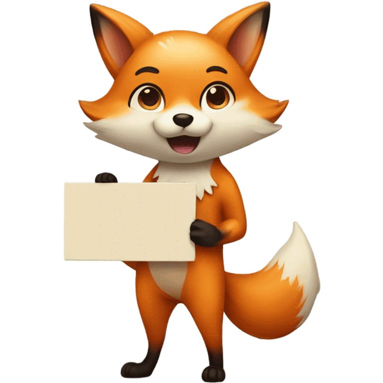 Kawaii Fox with a sign emoji