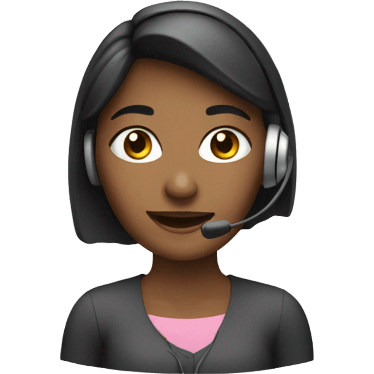 A young woman calling with a headset emoji