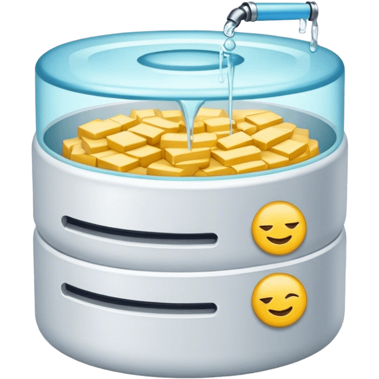 lines of code feeding into a Database emoji