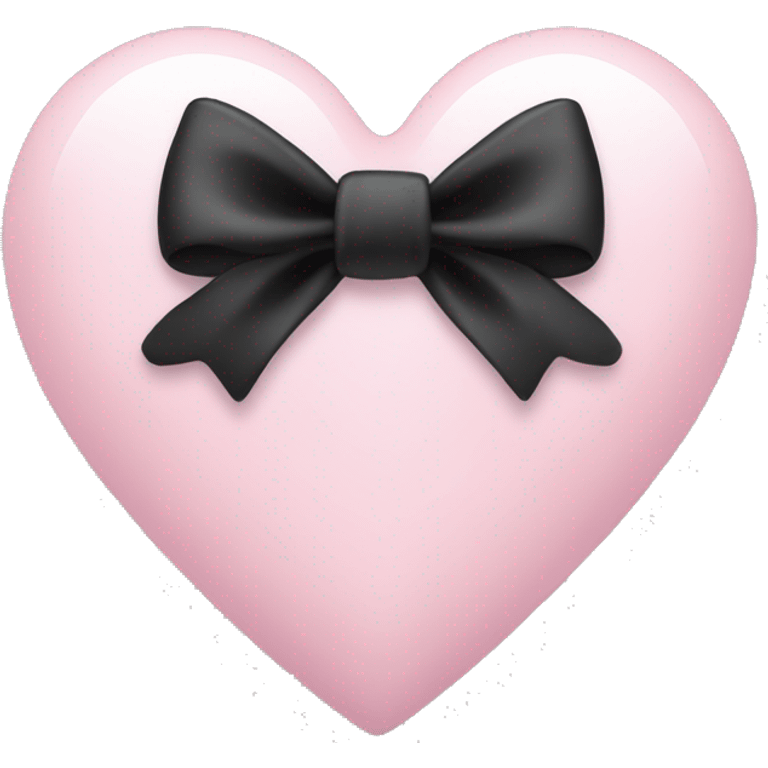 Light pink heart with a black bow emoji