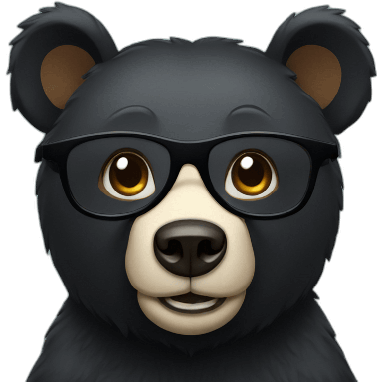 black bear with glasses emoji