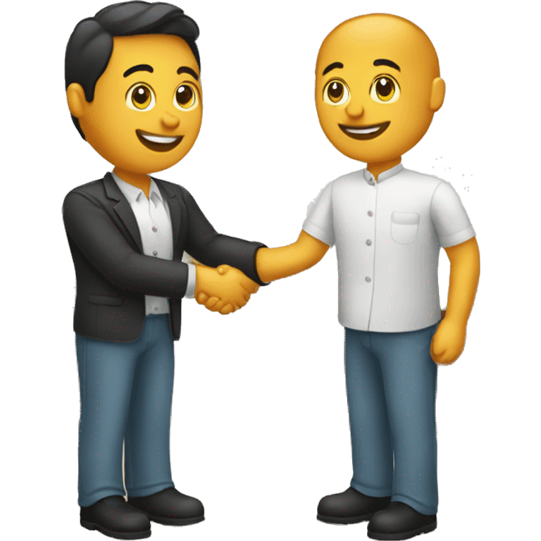 restaurant owner and blogger shake hands emoji