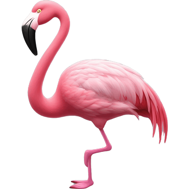 A pink flamingo with tap-dancing shoes  emoji