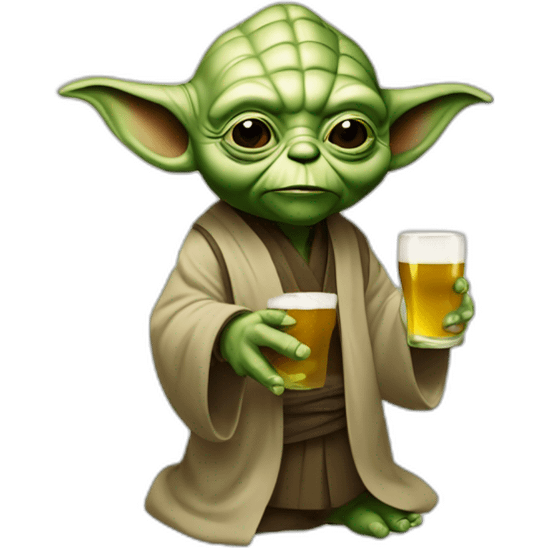 Maître Yoda avec une bière emoji